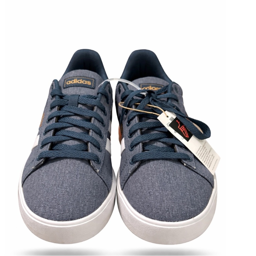 NWT adidas Navy Blue Canvas Daily 3.0 Sneakers with White Soles